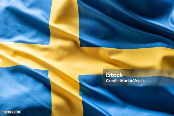 Waving Flag Of Sweden National Symbol Of Country And State Stock Photo - Download Image Now