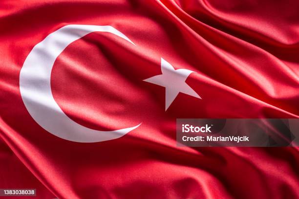 Waving Flag Of Turkey National Symbol Of Country And State Stock Photo - Download Image Now