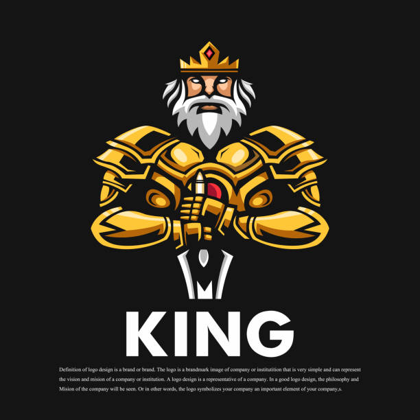 logo maskotki kinga - prince of darkness stock illustrations