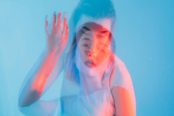 istock tender woman neon portrait double exposure face 1383040476