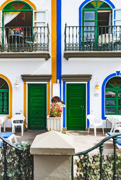 Puerto de Mogan - small town in Gran Canaria with traditional style architecture.