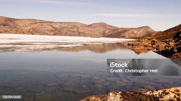 Arctic Circle Trail Lake And Mountain Landscapes Between Kangerlussuaq And Siimiut In Greenland Stock Photo - Download Image Now