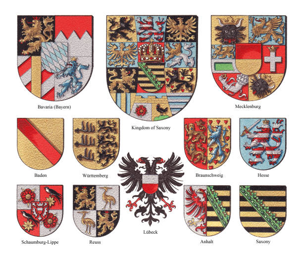 istock German cities Coat of arms collection - Vintage color illustration 1383045985