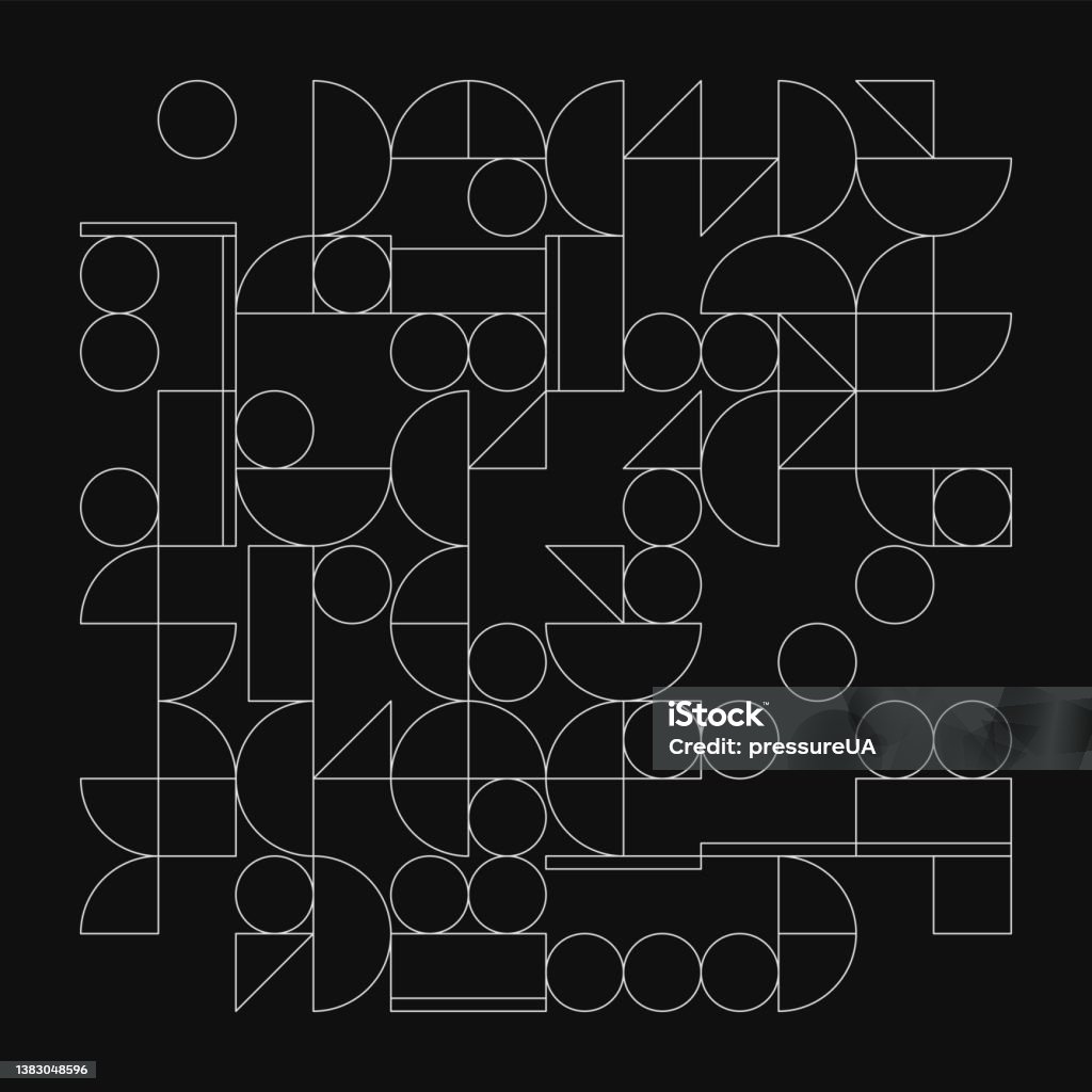 Line Art Vector Graphic Pattern Made With Abstract Linear Geometric ...