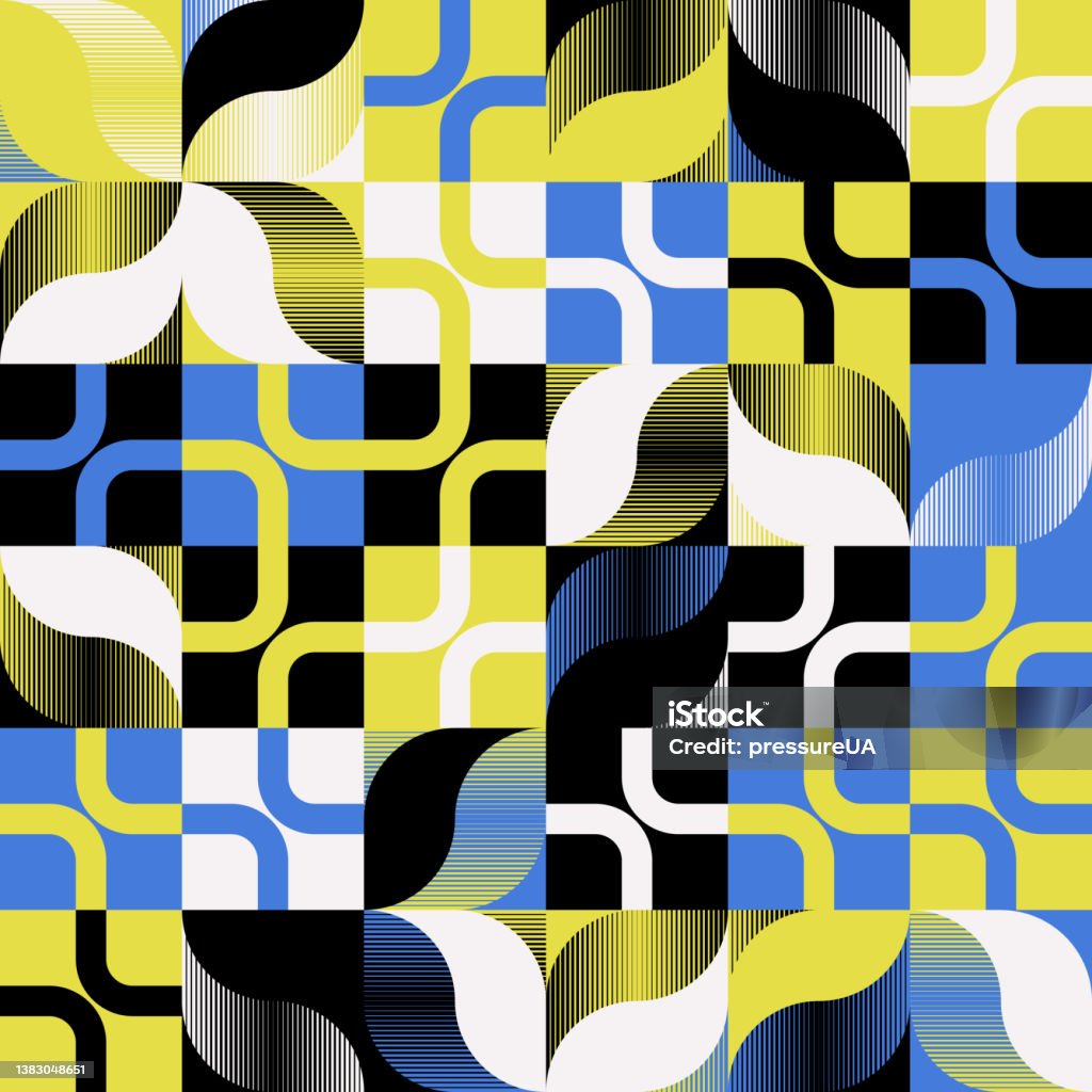 Line Art Vector Graphic Pattern Made With Abstract Linear Geometric ...
