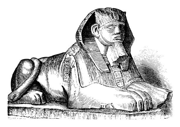 Egyptian sphinx - Vintage engraved illustration Vintage engraved illustration isolated on white background - Egyptian sphinx exhibition place toronto stock illustrations