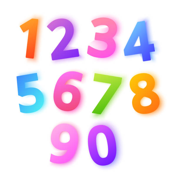 istock Colorful set of numbers. Elements with numbers from 1 to 0 template for web design or greeting card, vector illustration 1383064632