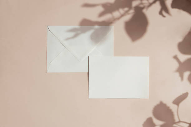 istock Wedding invitation card and envelope pastel background mockup 1383065183