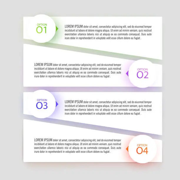 Vector illustration of Business Infographic template. Design with numbers 4 options or steps, template design of vector format