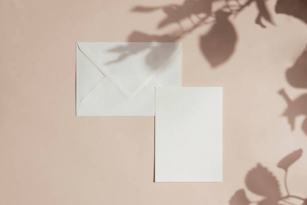 istock Wedding invitation card and envelope pastel background mockup 1383077228