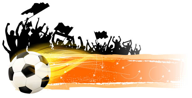 drawing of vector soccer burning banner. Created by illustrator CS6. This file of transparent.