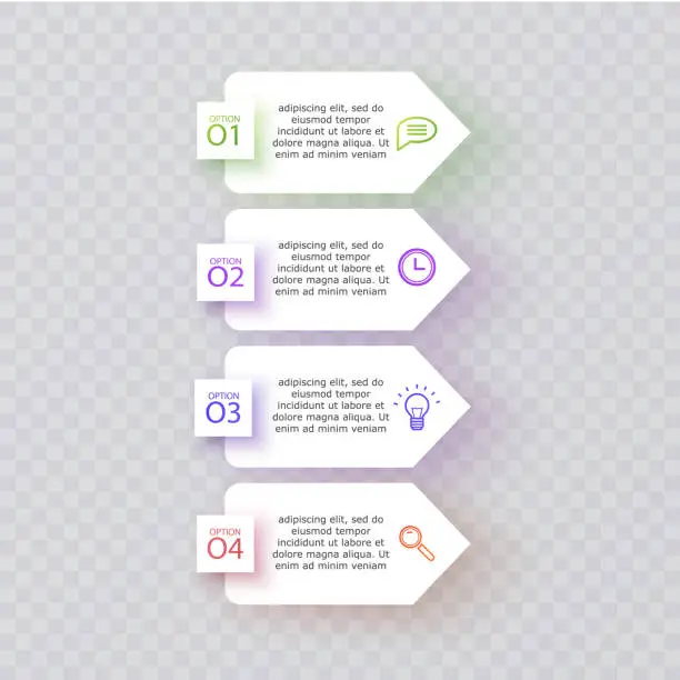 Vector illustration of Business Infographic template. Design with numbers 4 options or steps, template design of vector format