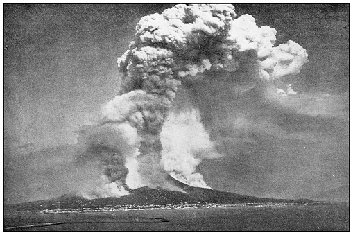 Antique travel photographs of Naples and Campania: Vesuvius eruption 1872