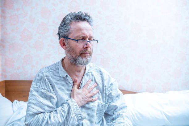 istock A sick aged man has chest pain 1383091670