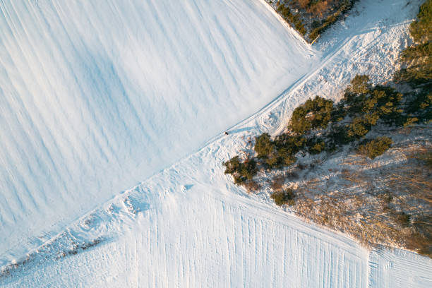 Free Stock Photo of Aerial View of Snow Covered Field | Download Free ...