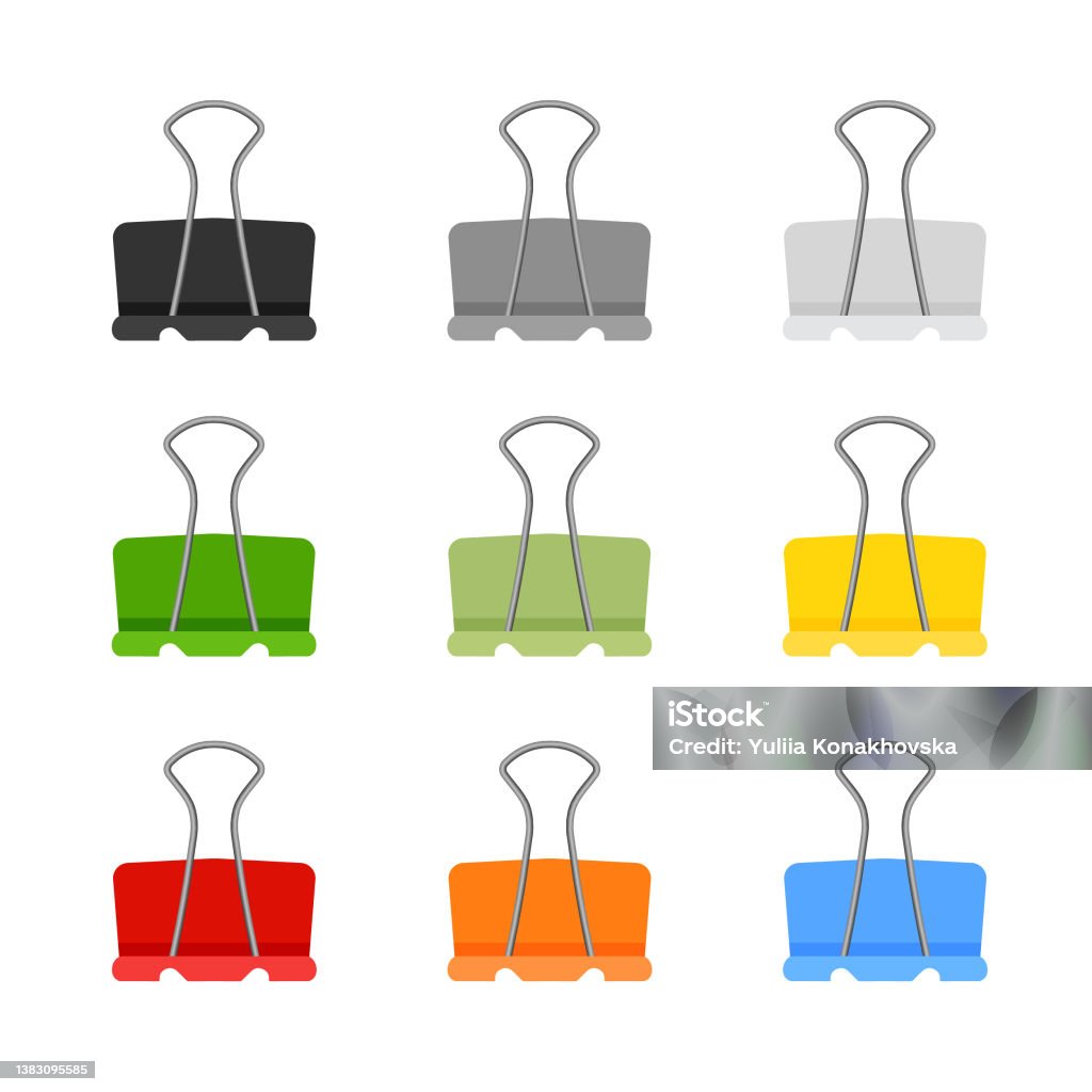 Colour Coding Paper Clips Different Color Paper Clips Set Stock Illustration - Download Image Now ...