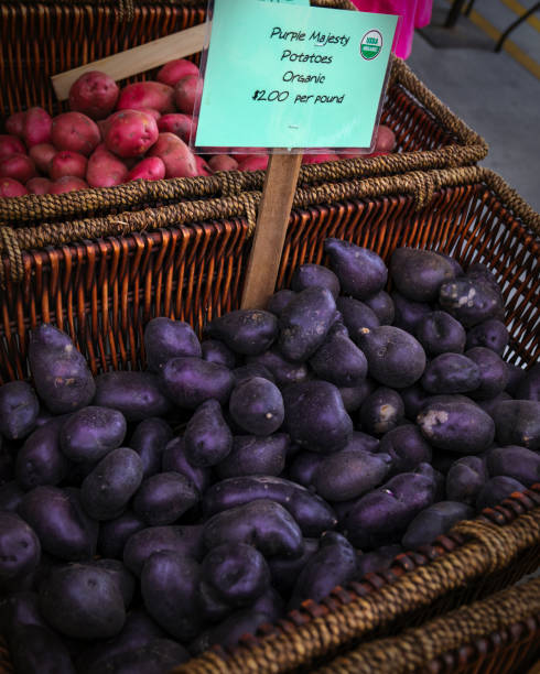 Red and Purple Potatoes at a Farmers Market