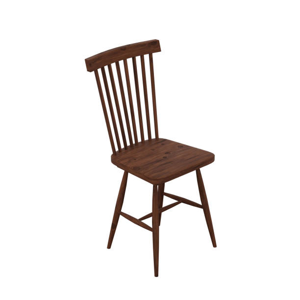 istock 3D rendering vintage oak chair leg and backrest 1383099981