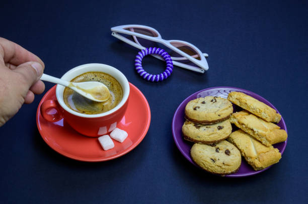 Coffee break during working day, creative people, advertising business concept. High quality photo