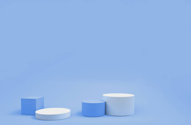 istock Abstract 3D render of cylinder podiums 1383105641