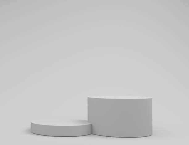 istock Abstract 3D render of cylinder podiums 1383105644