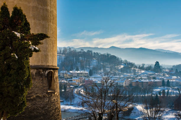 view from belluno city walls, italy - beauty in nature belluno clear sky color image imagens e fotografias de stock