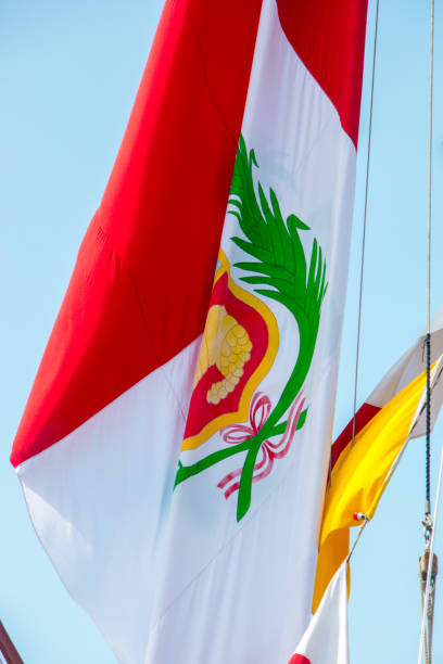 istock Peru flag outdoors in Rio de Janeiro. 1383106753