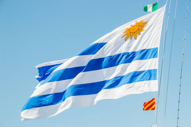 istock Uruguayan flag outdoors in Rio de Janeiro. 1383106772
