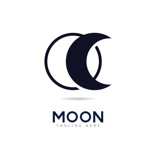 ilustrações, clipart, desenhos animados e ícones de modelo de design de ícone vetorial do logotipo da lua - alquimia