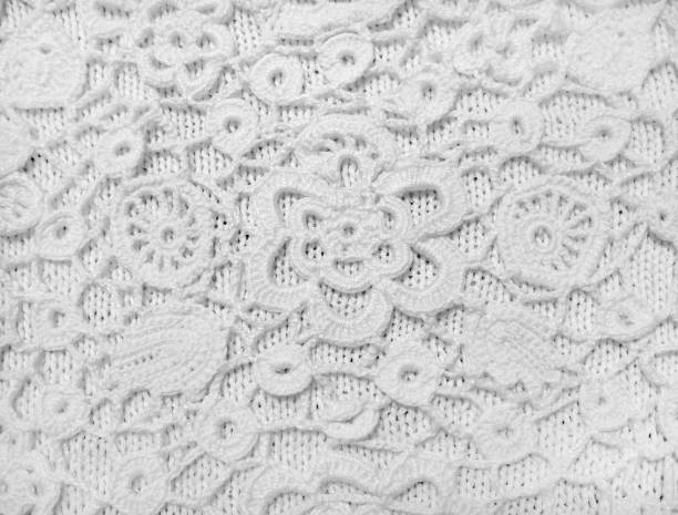 istock Crocheting from threads. Handmade Irish lace. Knitwear close-up. Selected sharpness 1383107979