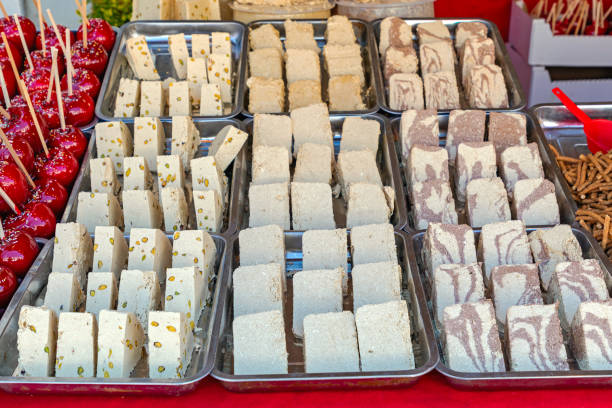 Traditional Sesame Halva Variety Selection Sweet Dessert in Trays