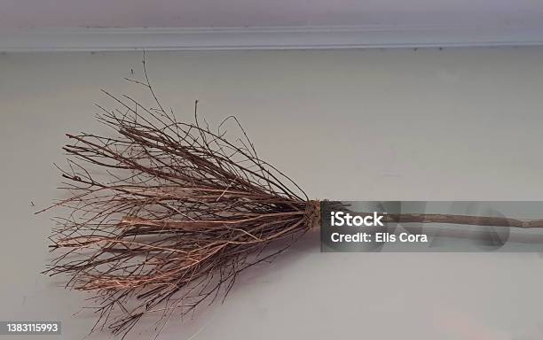 Witchs Broom For Halloween On A Wall Of A Mystical Shop Stock Photo - Download Image Now