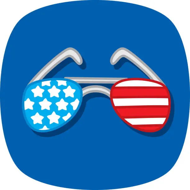 Vector illustration of Patriotic Sunglasses Doodle 1