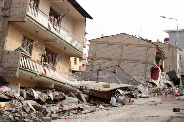 istock Destroyed city street after Earthquake 1383116292