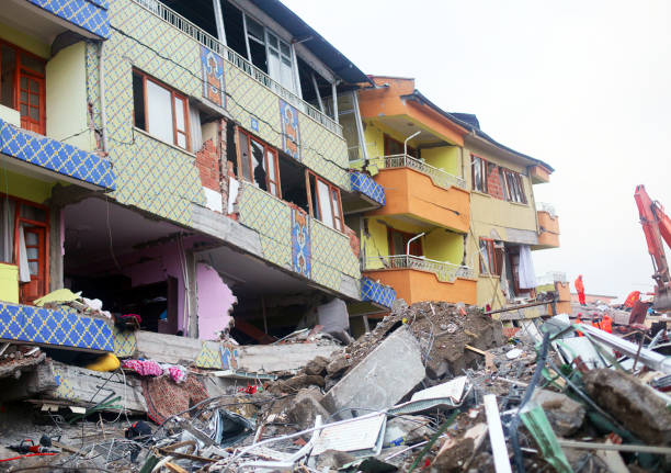 istock Destroyed city street after Earthquake 1383117097