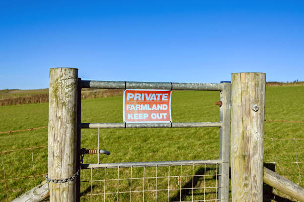 istock Keep out sign on a fence 1383117332