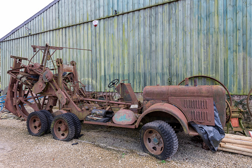 York.Yorkshire.United Kingdom.February 16th 2022.A Buckeye trencher model 16sd is on display at the Yorkshire museum of farming