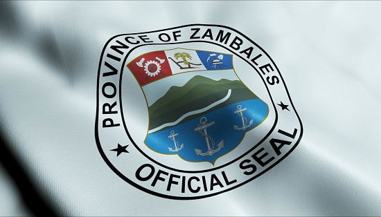 3D Illustration of a waving Philippines province flag of Zambales