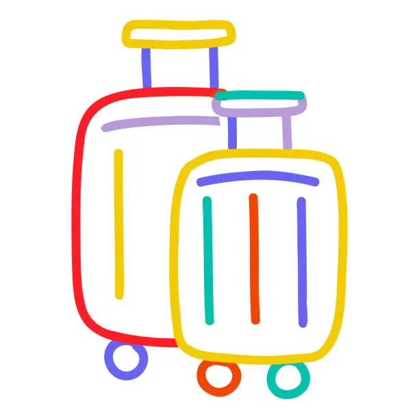 Vector illustration of Hand drawn suitcase icon