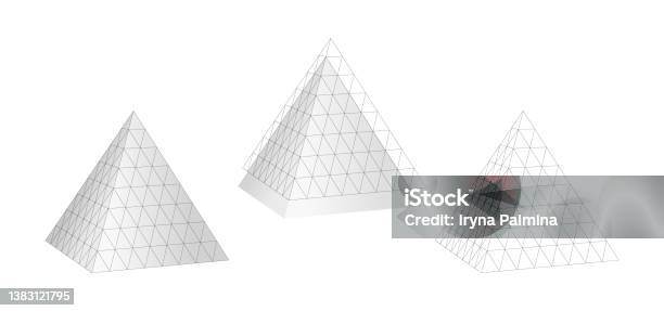 Multiple Grey Pyramid Geometric Grid 3d Pyramid Gray Triangle With Monochrome Mathematical ...