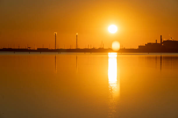 Venice Veneto Italy sunset over the lagoon.