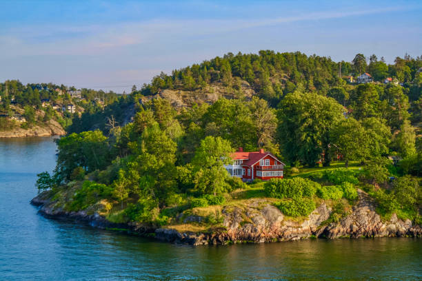 arquipélago sueco - stockholm archipelago sweden stockholm island - fotografias e filmes do acervo