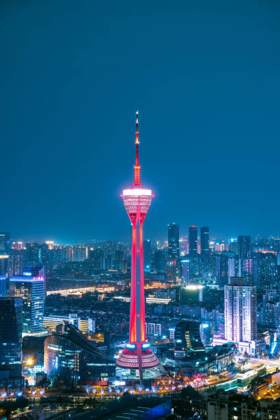 istock Chengdu City Skyline at night 1383126850