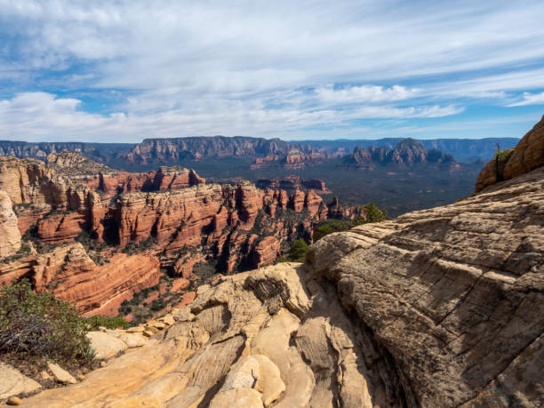istock Big view from top a mountain overlooking rock formations. 1383129524