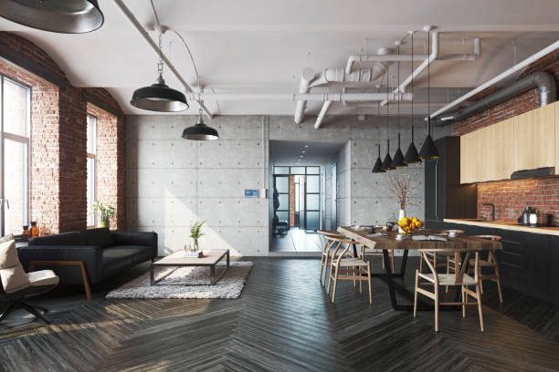 istock Luxury Loft Apartment With Smart Screen 1383131669