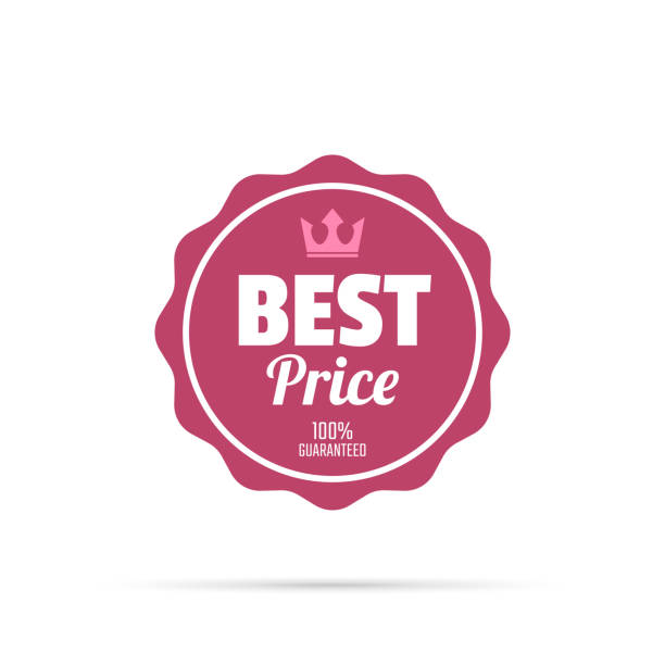 ilustrações de stock, clip art, desenhos animados e ícones de trendy pink badge - best price, 100% guaranteed - seal stamper