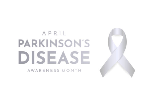 stockillustraties, clipart, cartoons en iconen met parkinson's disease awareness month card, april. vector - parkinson