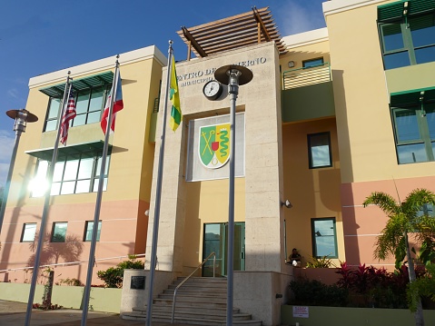 Culebra, Puerto Rico- January 2017:  Centro de Gobierno Munisipyo or Government Center Municipality of Culebra building.