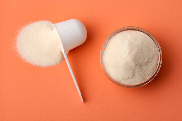 istock Organic gelatin powder also called hydrolyzed collagen 1383225258