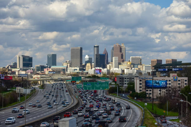 istock Downtown Atlanta Cityscape with a Traffic Jam 1383228984